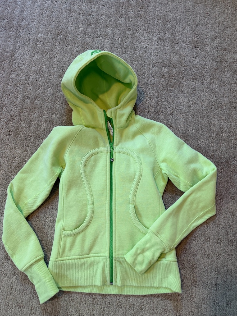lululemon athletica Lime Green Hoodie- size 6